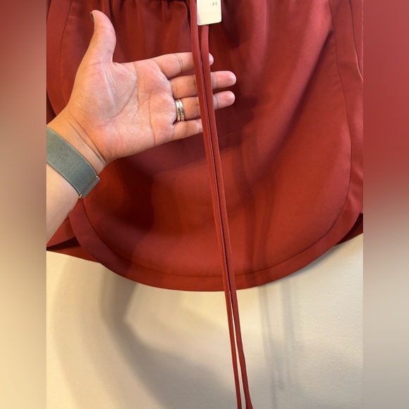 J. Crew Red Athletic Shorts with Curved Hem - Picture 5 of 9